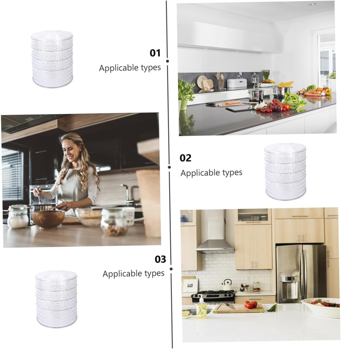 VICASKY Multi-layer Folding Food Cover Set 5pcs (3 Low + 1 High + 1 Lid) Practical Insulation Preservation Mesh Cover for Home Kitchen Food Freshness and Dust Protection