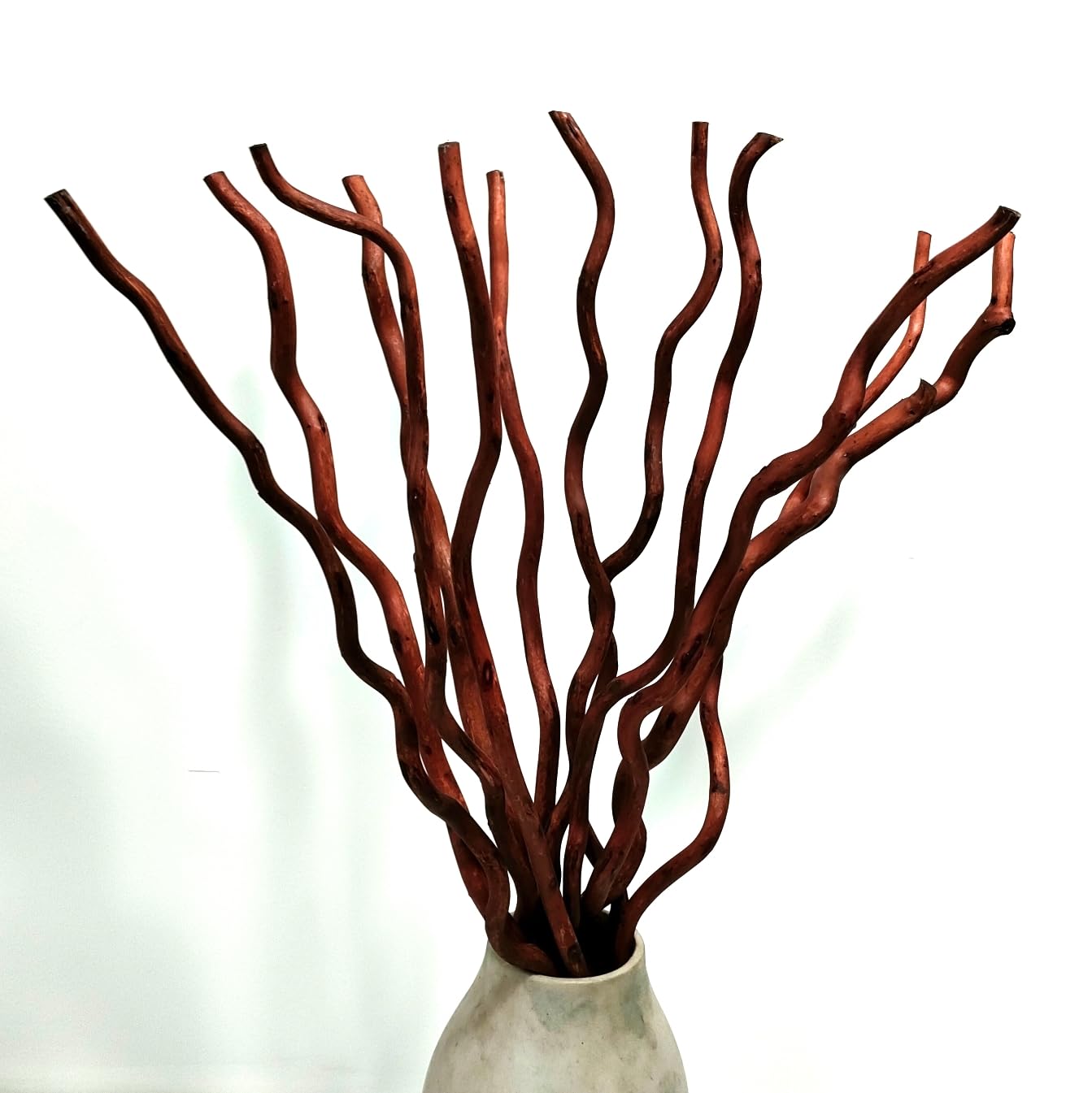 15 Pieces Dried Curly Willow Branches 23 Inch Natural Dried Plants Decorative Branches with 3 Mini Pumpkins for Crafts Vase Wedding Home Decoration Brown