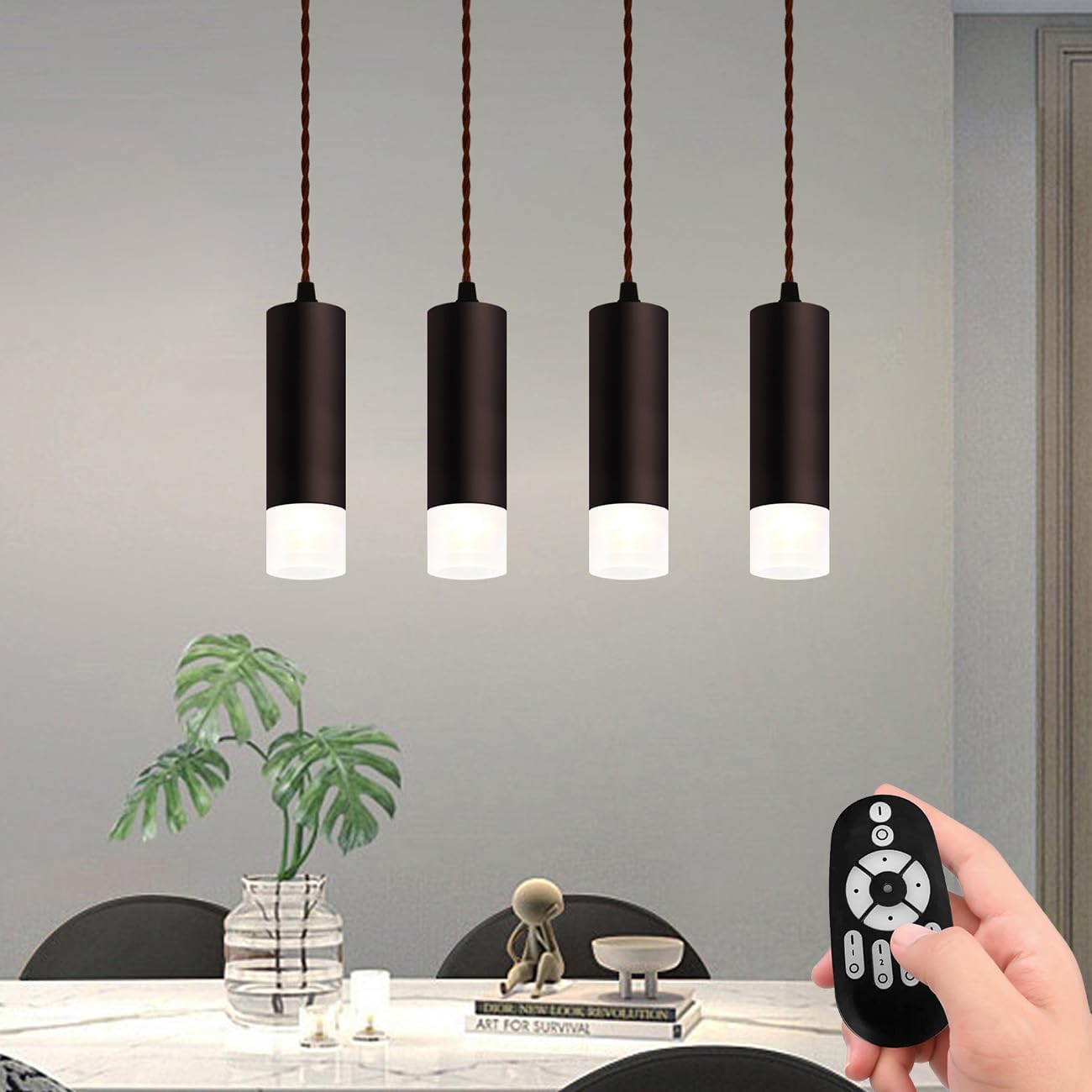 シーリングライト ANWIO スポットライト ペンダントライト 折りたたみ式 LED電球付き リモコン操作 調光調色 E26口金 消費電力6 ANWIO シーリングライト スポットライト 4灯 ペンダントライト LED電球