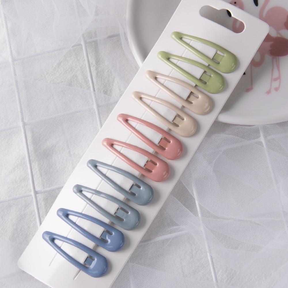 Candy Color Tic Tac Hair Pins Set – Pastel Matte Snap Clips for Girls Toddlers Women, Trendy Metal Hair Accessories (Multicolor | Pack of 1-12PCS)-image-36