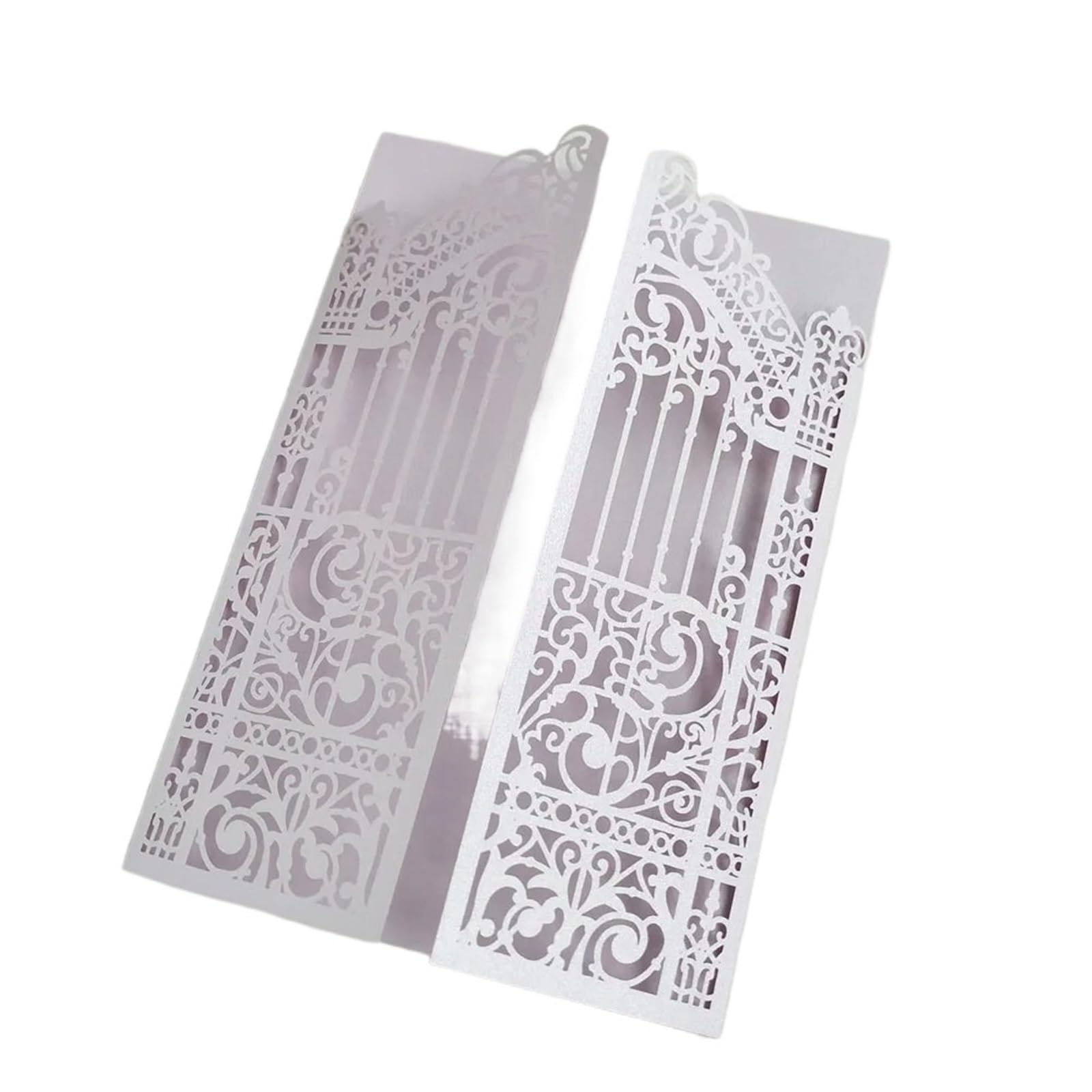 Einladungskarten Hochzeit Metallic Gold Gate Laset Cut Hochzeitseinladungskarten, 50 Sets, personalisierter Druck, Hochzeits-Promi-Partyeinladungen Hochzeitseinladungskarten(Color:Lavender,Size:Blank