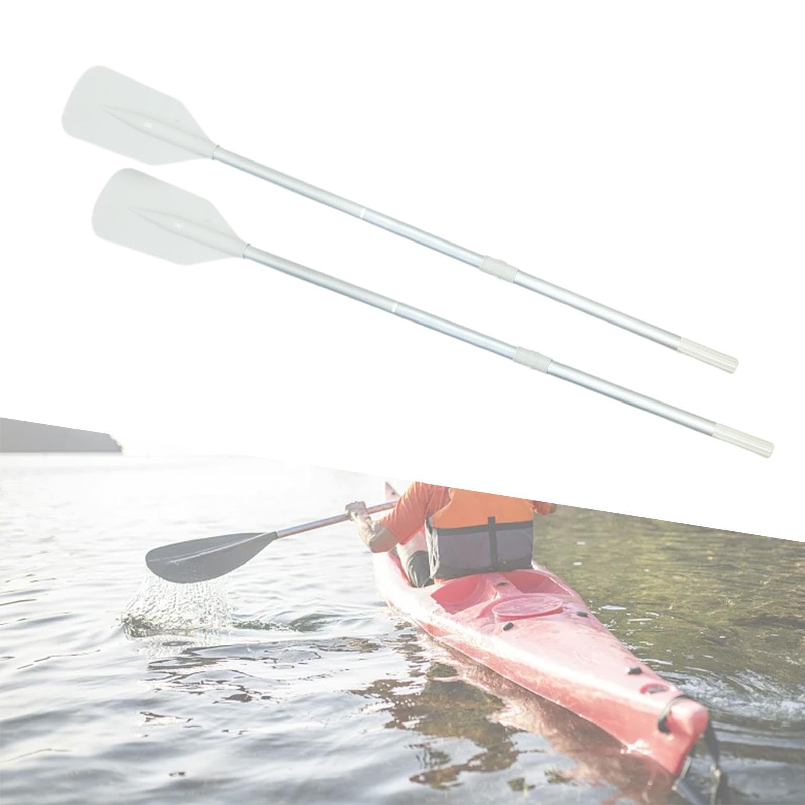 Pagaie Portatili per Kayak con Alluminio, 1 Paio, per Rafting, Surf E Gommoni.