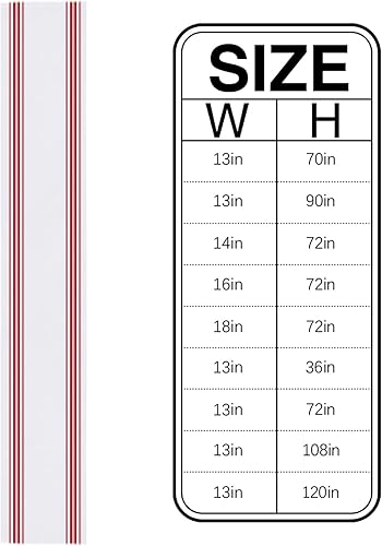 Miniatura 6 de Camino de mesa navideño de lino y algodón de 108 pulgadas de largo, rayas rojas y blancas, mantel de arpillera para casa de campo, comedor,