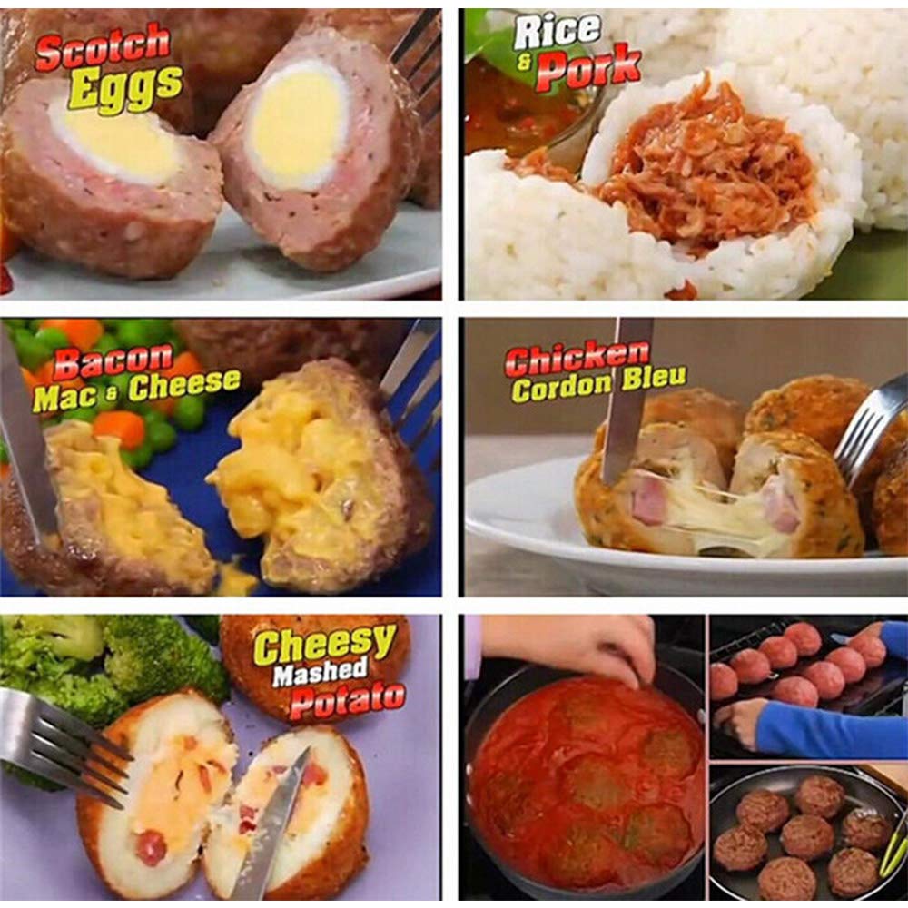 Meat balls Fish Balls Kitchen Homemade Stuffed Meatballs Maker Home Cooking Tools for Fruits, Meatball, Cake, Ice Cream,Melon,