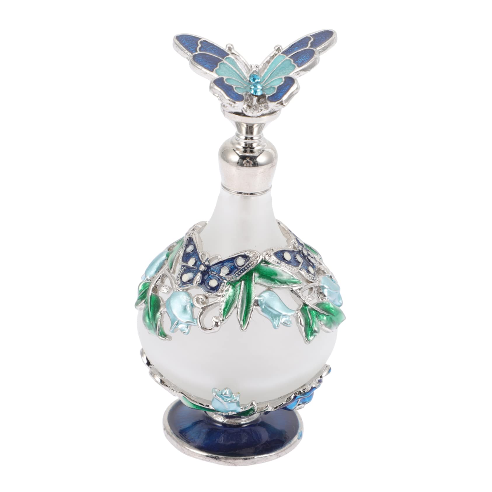 Perfume 25ml de Vidrio de Aleación Botella y Recargable Vintage Anti-shock para Aceites Esenciales y Perfumes, Adecuado para Viajes y Spas