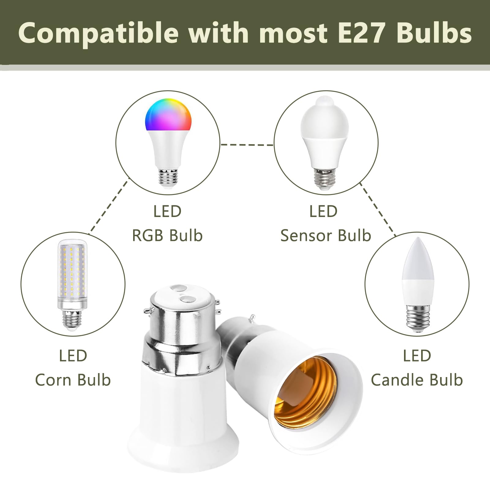 Confezione da 10 convertitori per lampadina/adattatore SFTlite da B22 a G9, adatto per lampadine a LED e luci fluorescenti compatte, convertitore portalampada