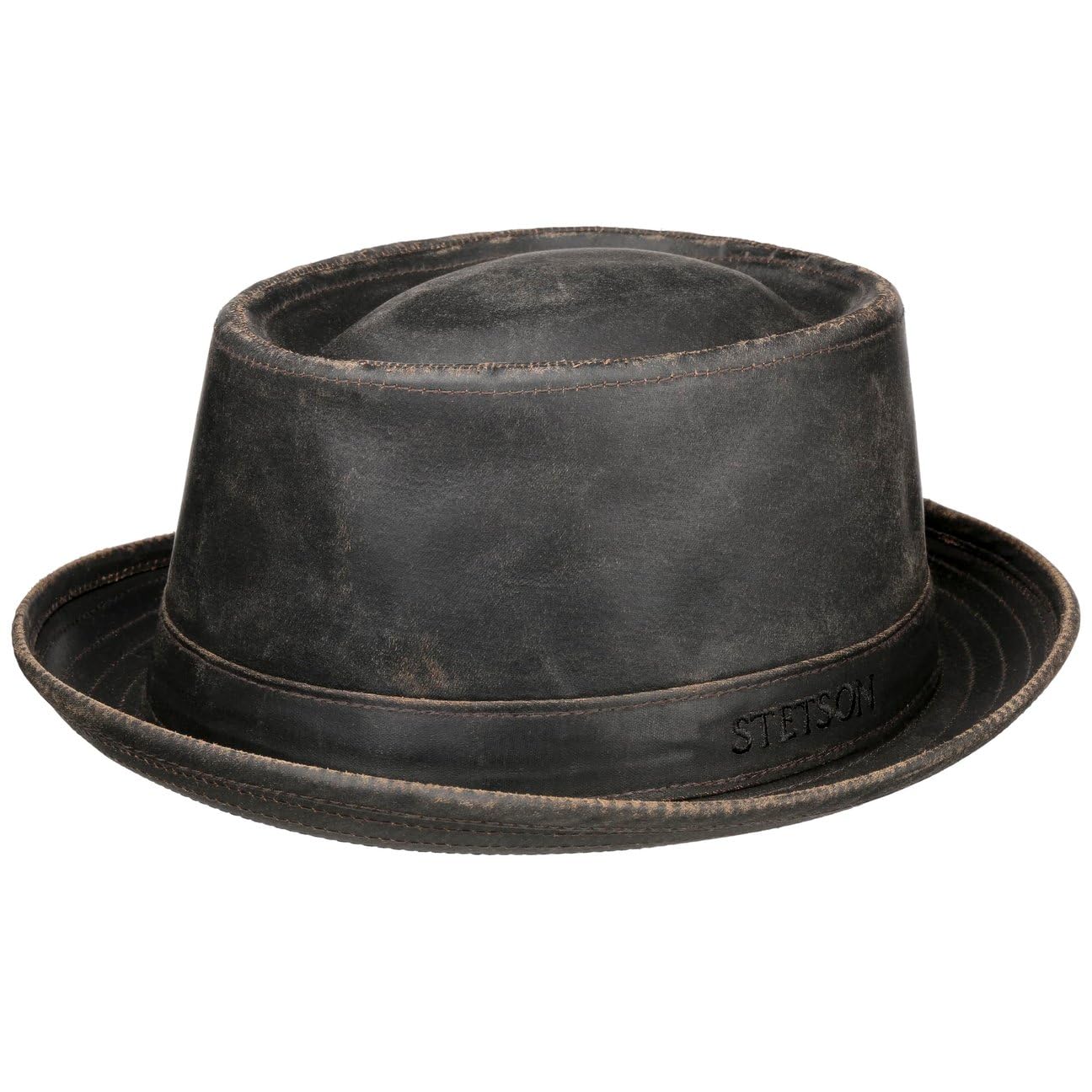 Stetson Women s/Men s Odenton Pork Pie hat Cotton Pork Pie hat - Water-Repellent Fedora with Sun Protection - Men s Summer/Winter hat - Musician s hat Brown