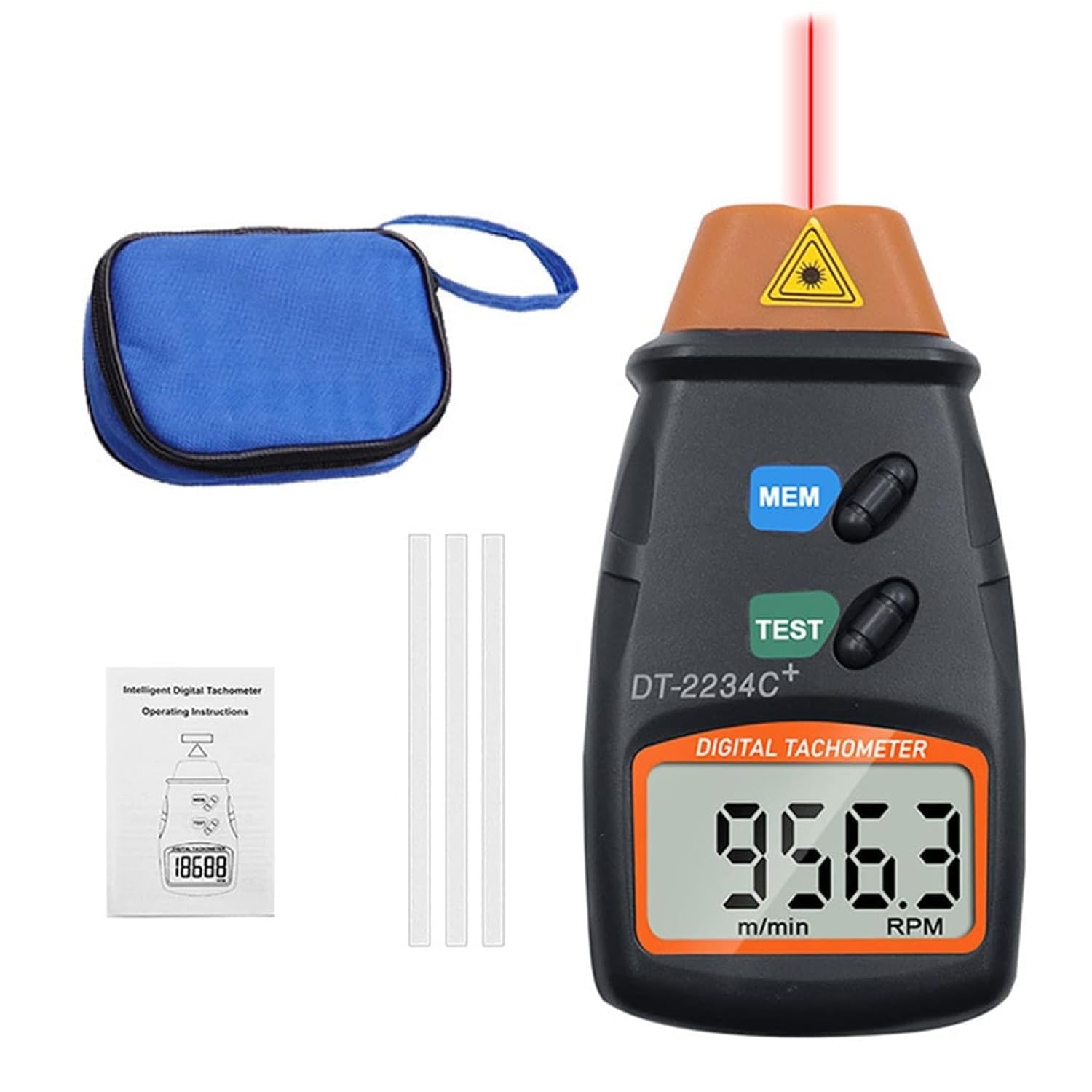 Shakti Tool DT-2234C+ Digital Laser Tachometer – Handheld Non-Contact RPM Meter for Motor, Fan & Engine Speed Testing | Photo Sensor Speed Gauge-picture-27