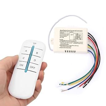 Samfox Wireless Remote Wall Switch Light Control, 4 Ways ON/OFF 220V Digital Wireless Wall Light Receiver Transmitter Remote Control Switch