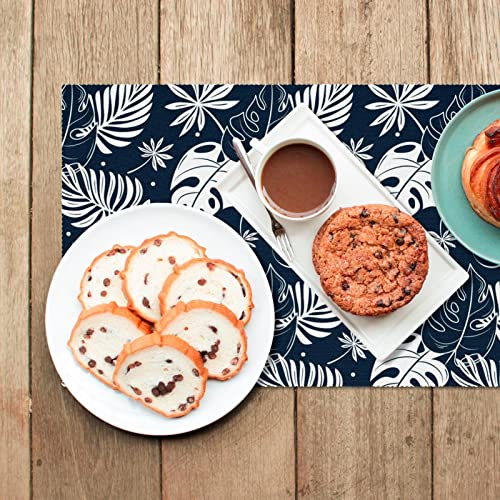 Sets de table anti-tache feuille tropicale protège-table x6