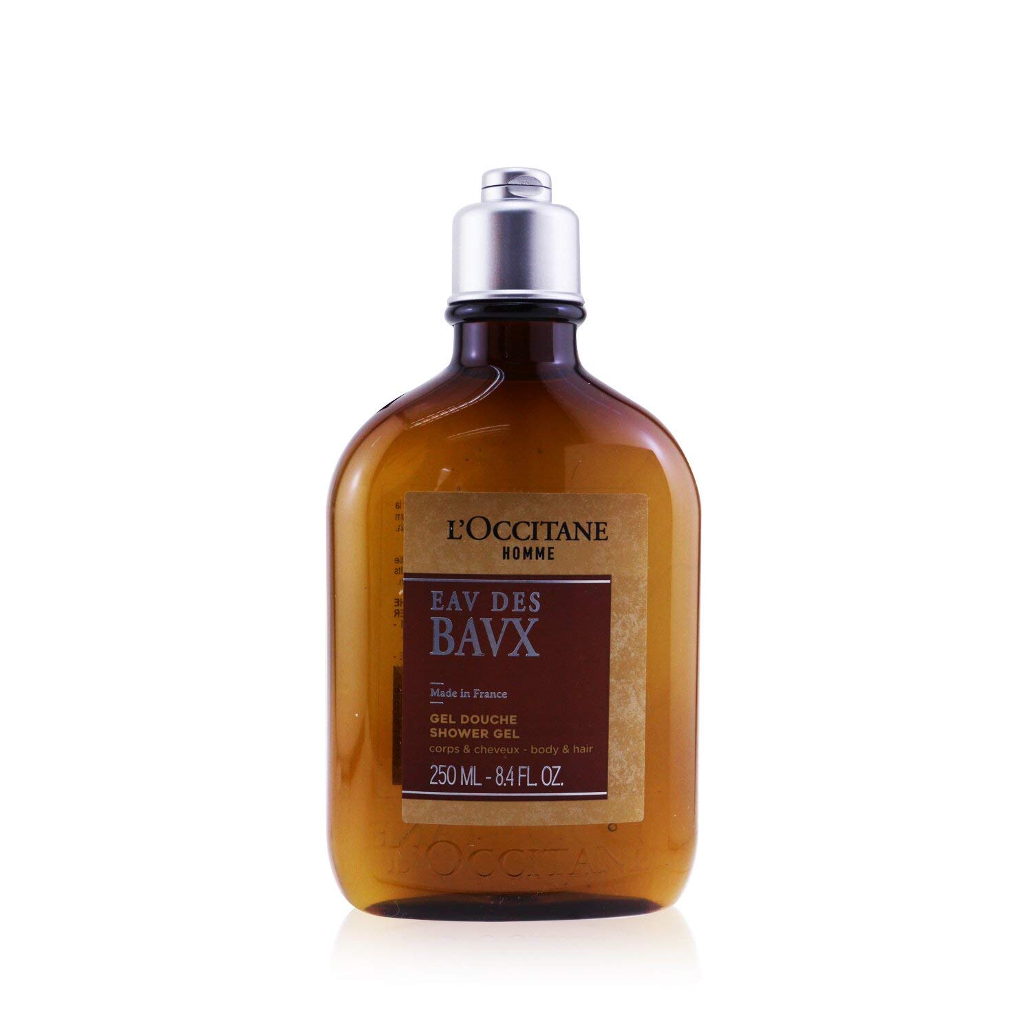 L'OCCITANE Homme Eau des Baux 2 in 1 Shampoo & Shower Gel 250ml | Rugged & Woody Scent | Vegan & 99% Readily Biodegradable | Luxury & Clean Men's Beauty Hair & Body Wash for All Hair & Skin Types
