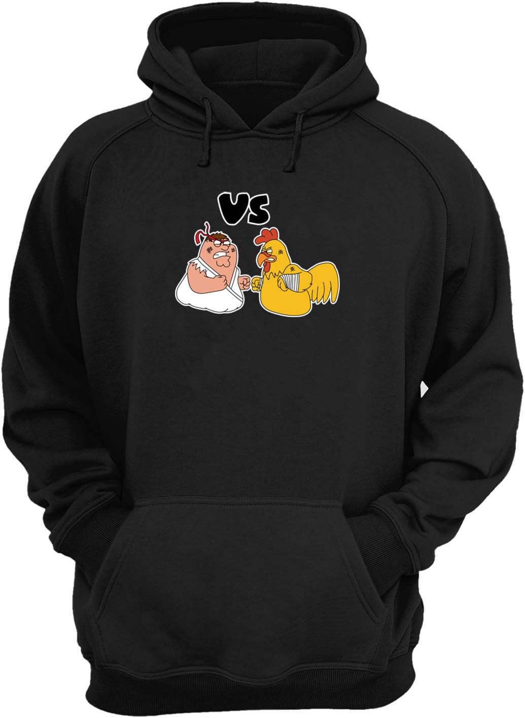 Ryu VS Sagat Peter VS Ernie Street Fighter Parody_KK021438 Hoodie Hooded Sweater Sweatshirt Unisex Cotton - Black