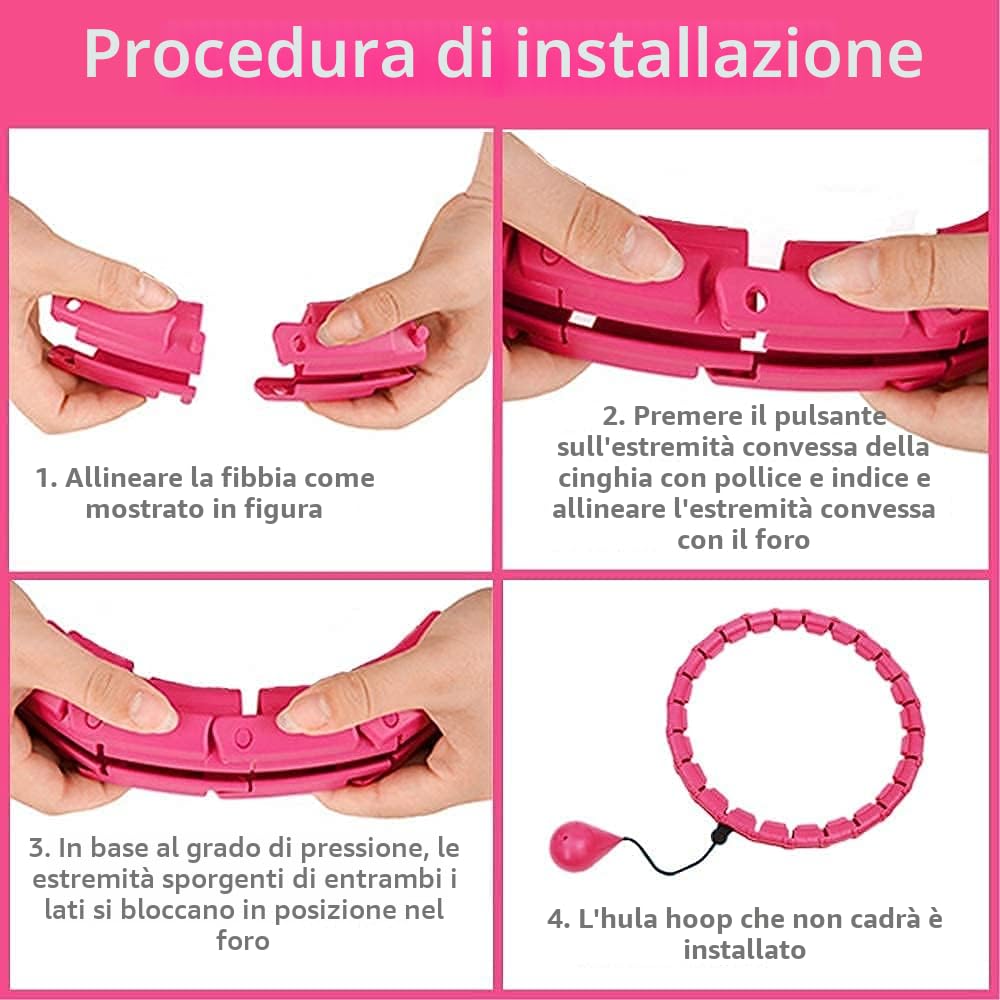 Non cadrà Hula Hoop Lavoratore a Vita Calda Regolabile per Adulti Hula Hoop (Vita 55-125 cm)