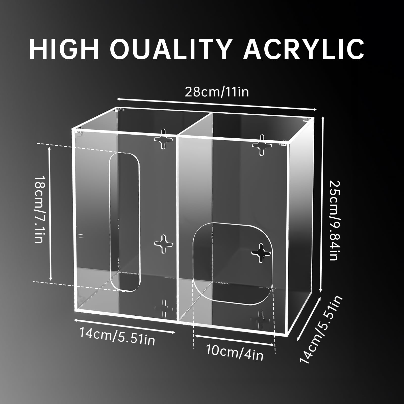 NiHome Soporte para bolsas de comestibles y dispensador de bolsas de basura de acrílico transparente 2 en 1 con tapa magnética, ahorro de espacio con opciones de montaje flexibles para el hogar y la