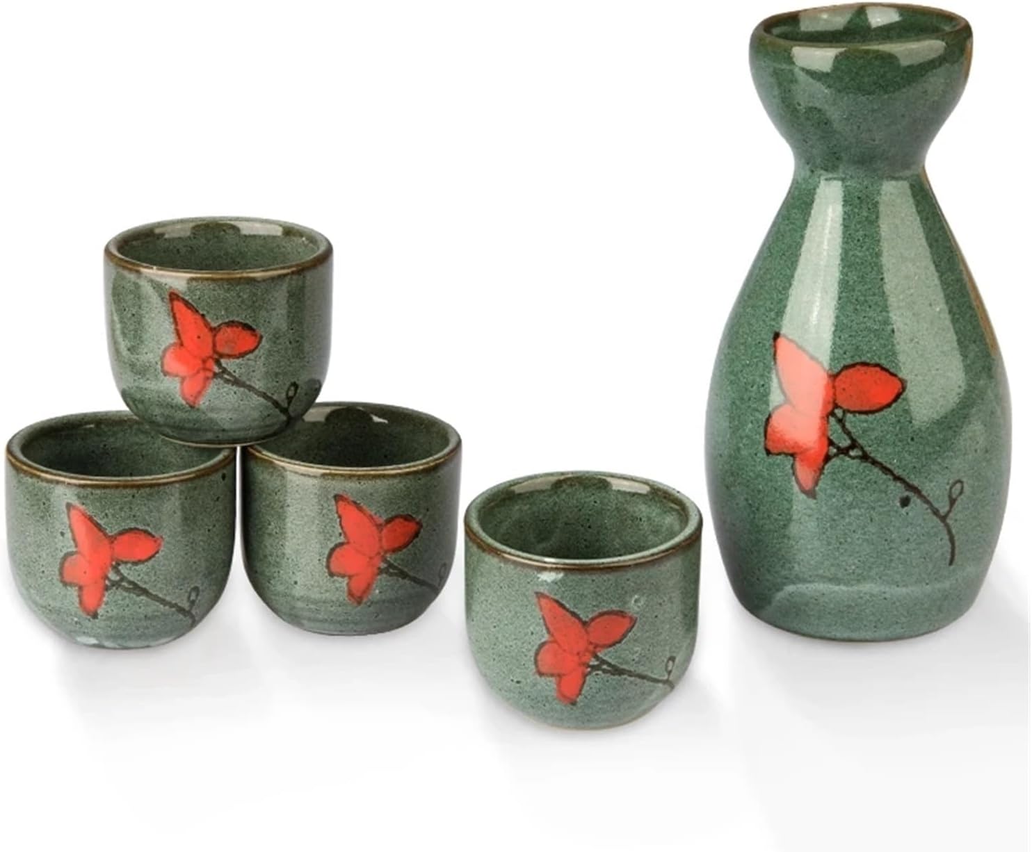 170ML Porcelain Hand Painted Wine Cup Sake Pot Cups Set Kitchen Dining Bar Drinkware Hip Flasks