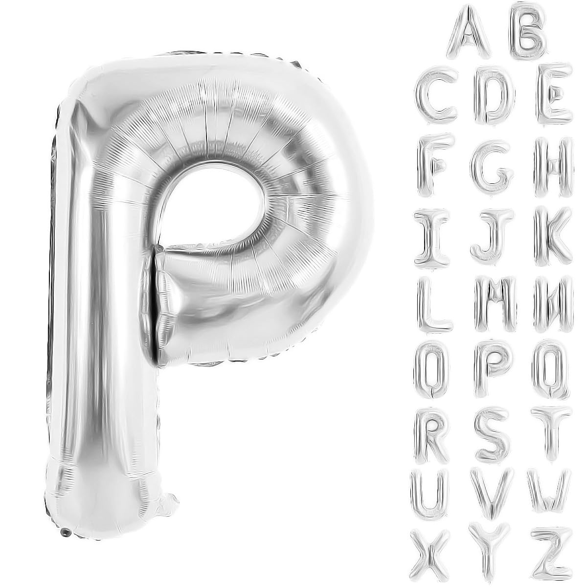Silver Letter Balloons 40 Inch Large Alphabet Balloon Letter P
