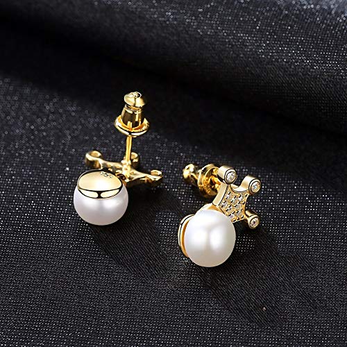 Boucles d'oreilles couronne en perles d'eau douce naturelles 925 - 3