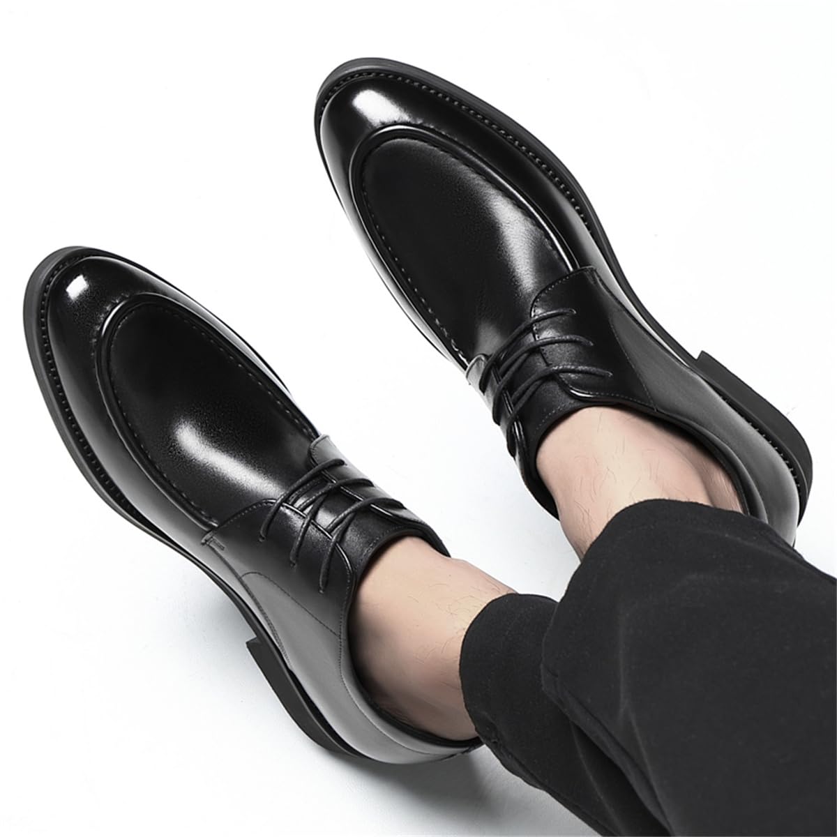 VIBLiSS Abito Classico da Uomo Oxfords, Altezza Crescente Formale Moderna Lace Up Scarpe con Rialzo per Matrimonio Aziendale