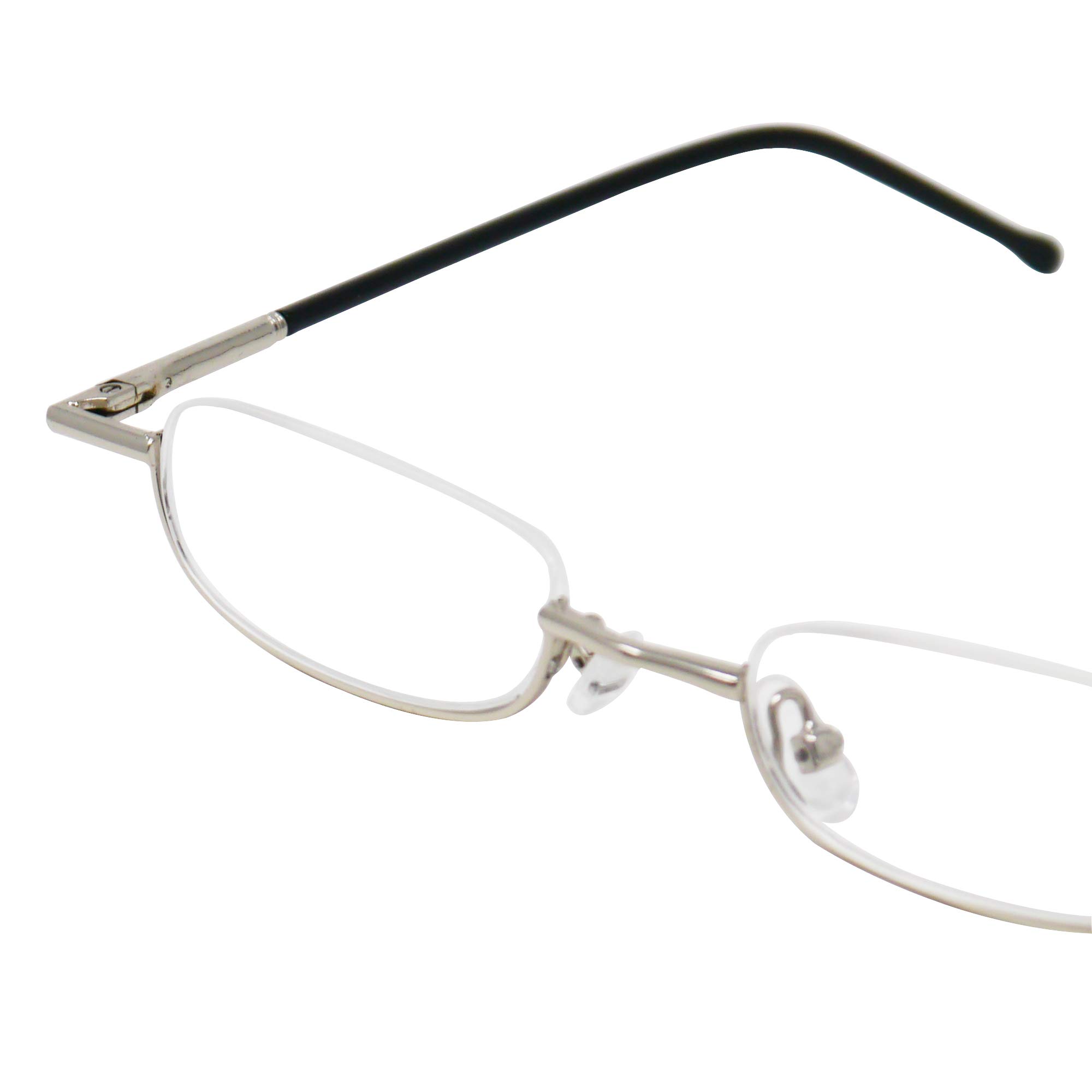 Wąskie metalowe okulary do czytania, oprawki ze stali nierdzewnej, z aluminiowym etui na okulary, pomoc w czytaniu dla kobiet i mężczyzn