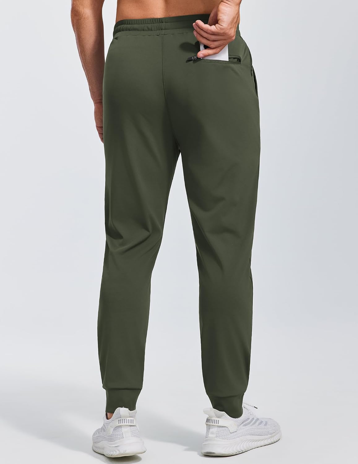 PINSPARK Mens Athletic Joggers Pants with Zipper Pockets Lightweight Quick Dry Workout Track Gym Pants - Image 2