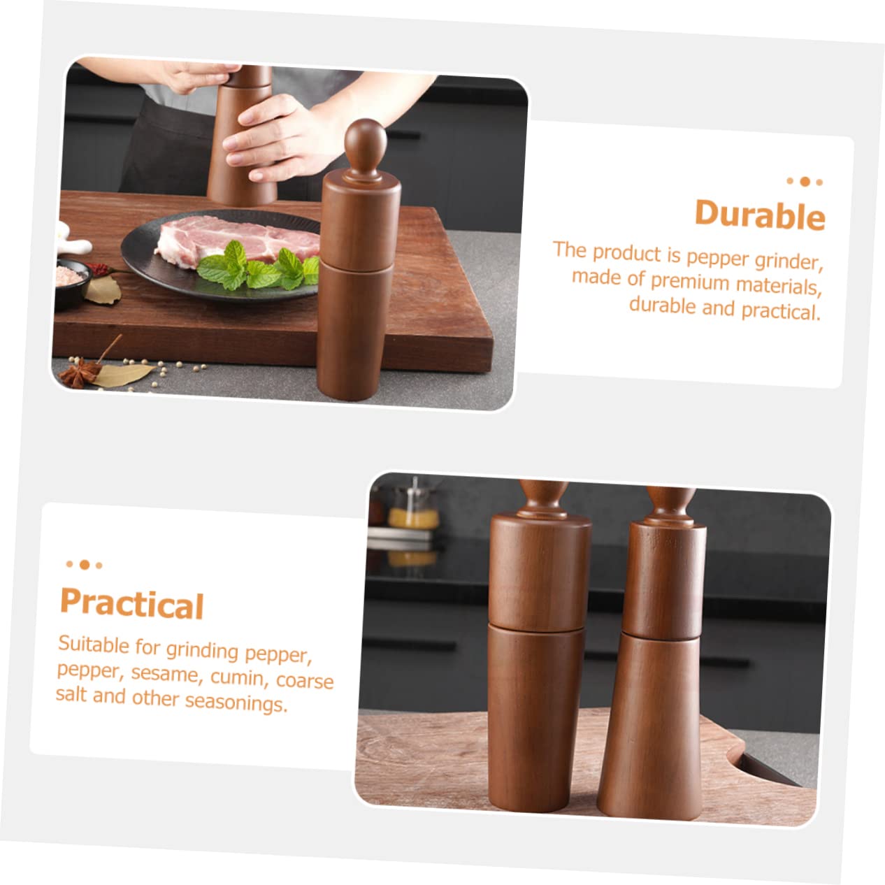 LABRIMP Professional Manual Pepper High Hardness Grinding Core Convenient Salt Mill for Home Restaurant and Hotel Use and Stylish Kitchen Accessory for Grinding Pepper Beans