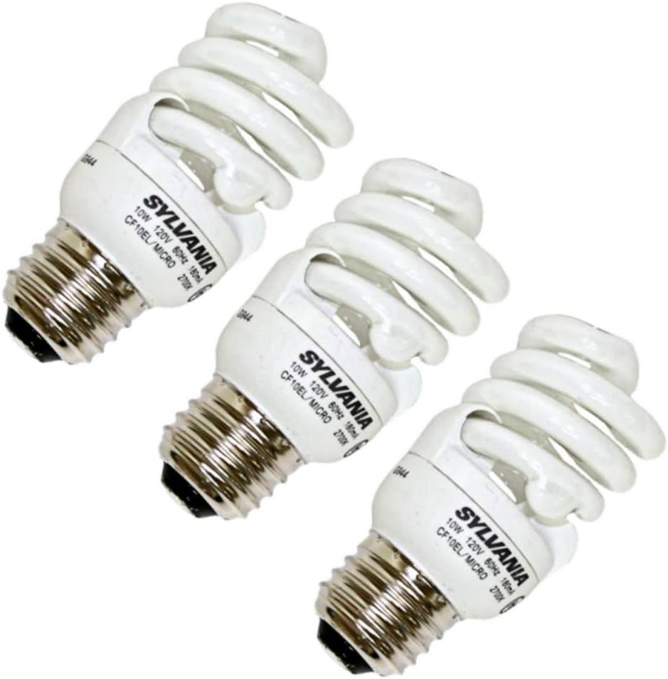 Sylvania 10 Watt Soft White (40 Watt Equivalent) CFL Bulb, 3-Pack