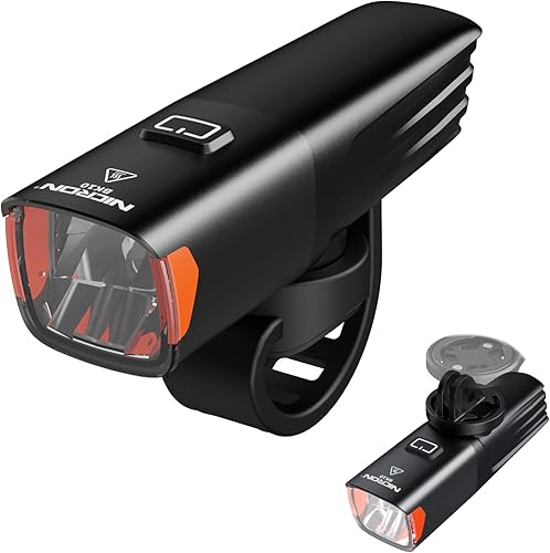 Nicron Luces de bicicleta, 720 lúmenes, faro de bicicleta de 5 modos recargable por USB, luz de bicicleta súper brillante, luces de bicicleta para