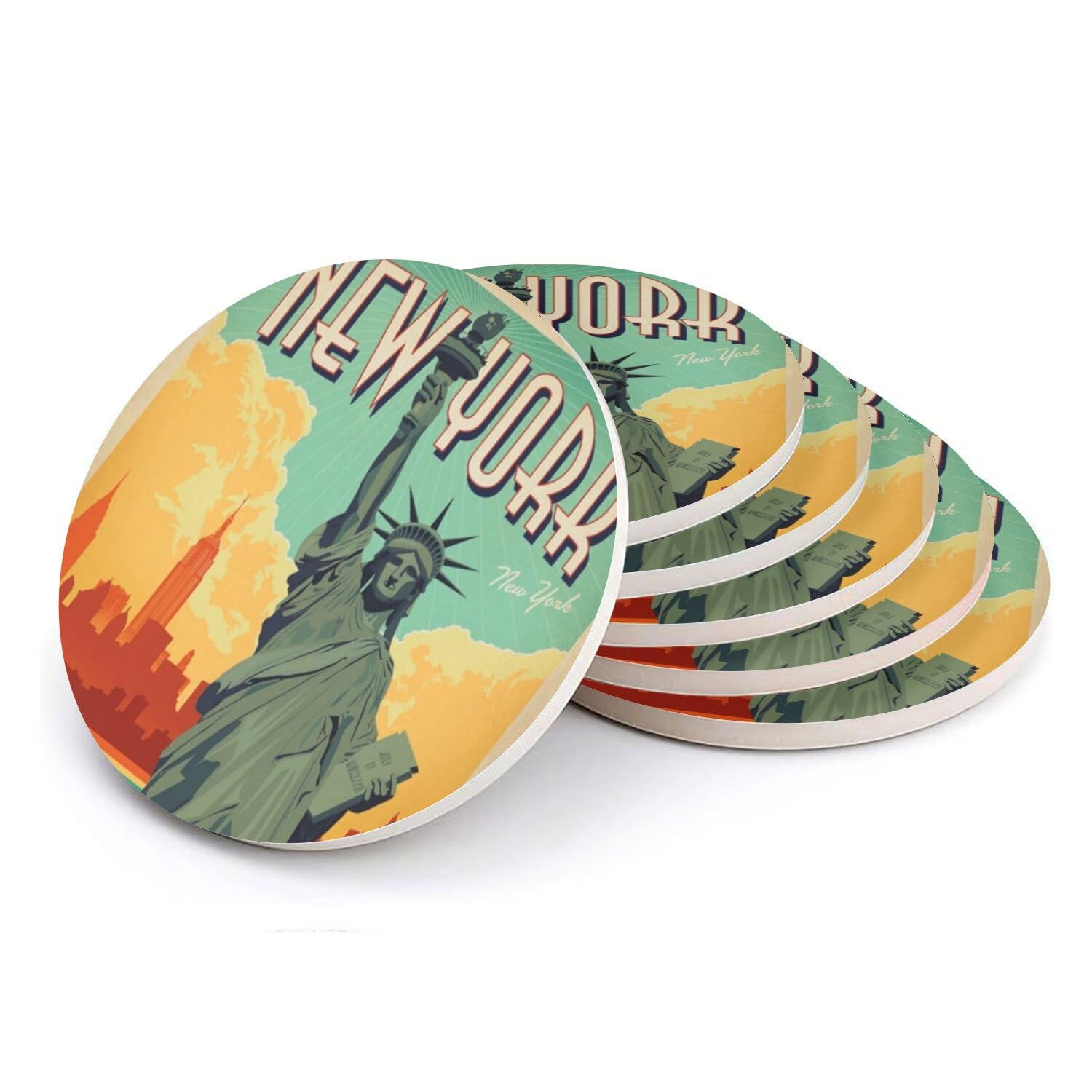 Sous-verre céramique anti-tache New York pour protéger vos tables en bois