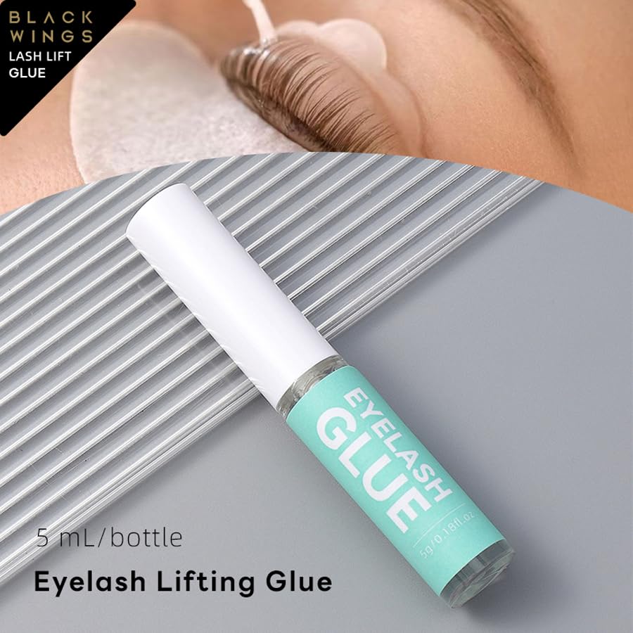 BLACKWINGS Lash Lift Glue 1PCS, Lash Lift Adhesive, Eyelash Perm Glue for Lash Lifting and Curling Strong Sticky Hold Eyelash Perm 5ML
