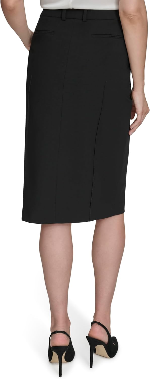 Halston Womens Woven Suiting Pencil Skirt - Image 4