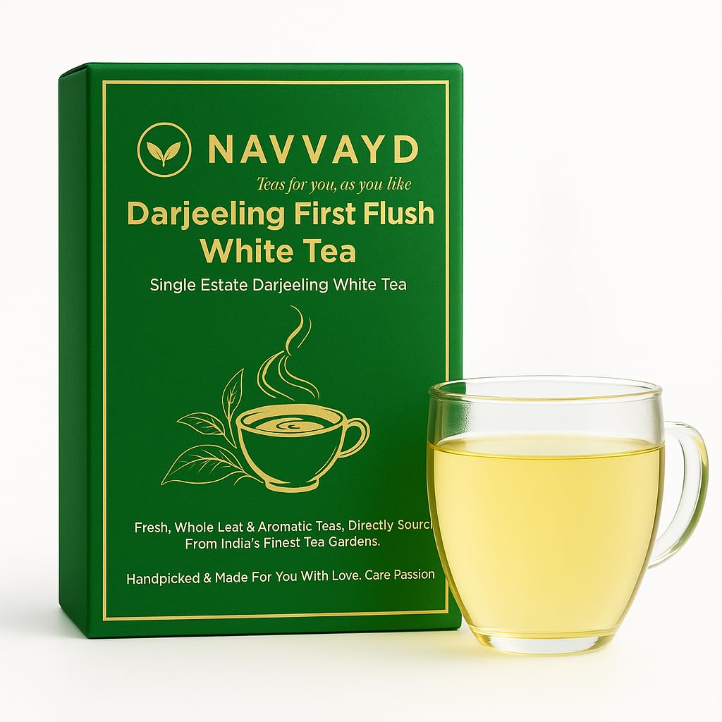 Navvayd Darjeeling White Tea First Flush | Single Estate Whole Leaf | Premium White Tea from India | 100g