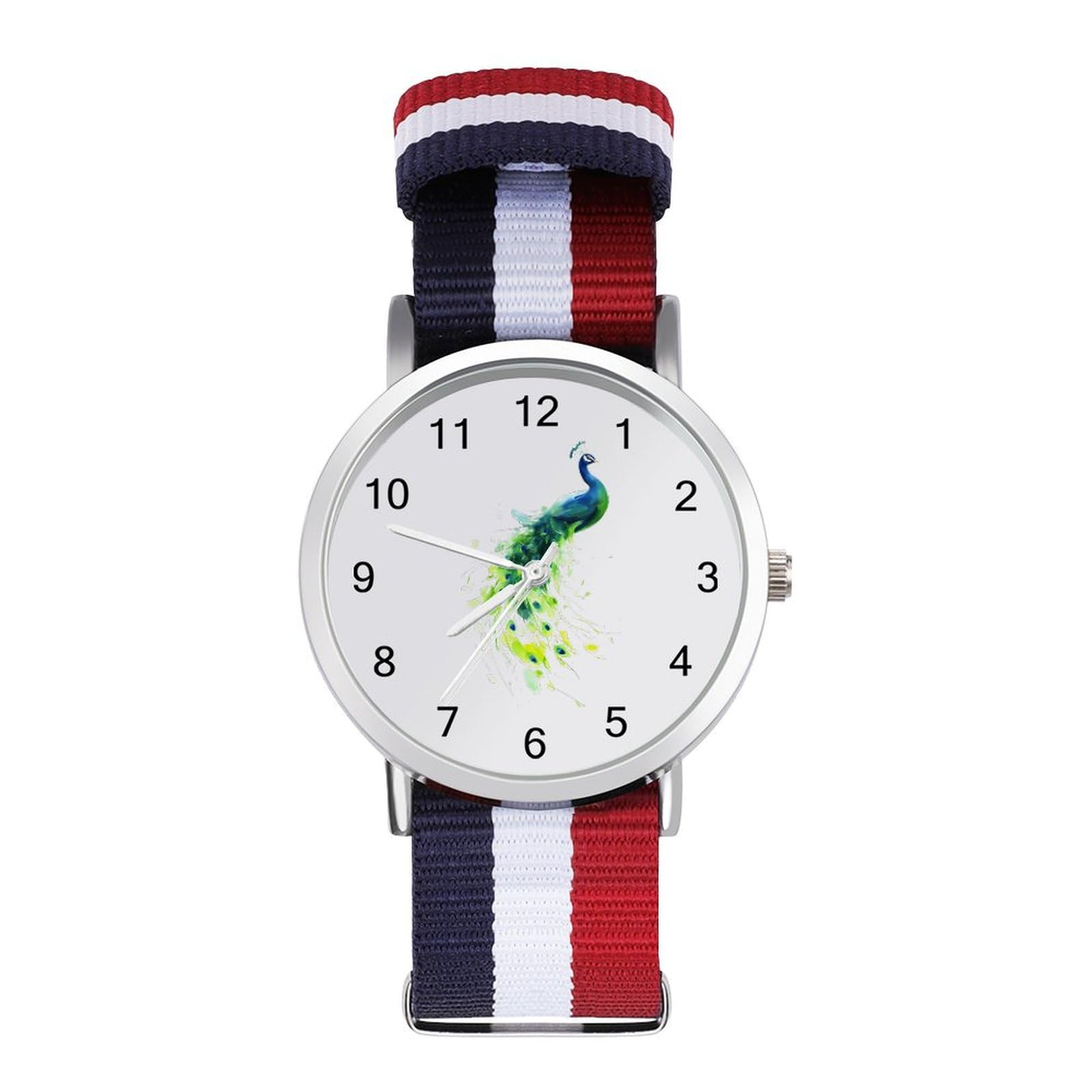 Peacock Watercolor Funny Wrist Watches for Men Women Fashion Graphic Watch for Work Workout