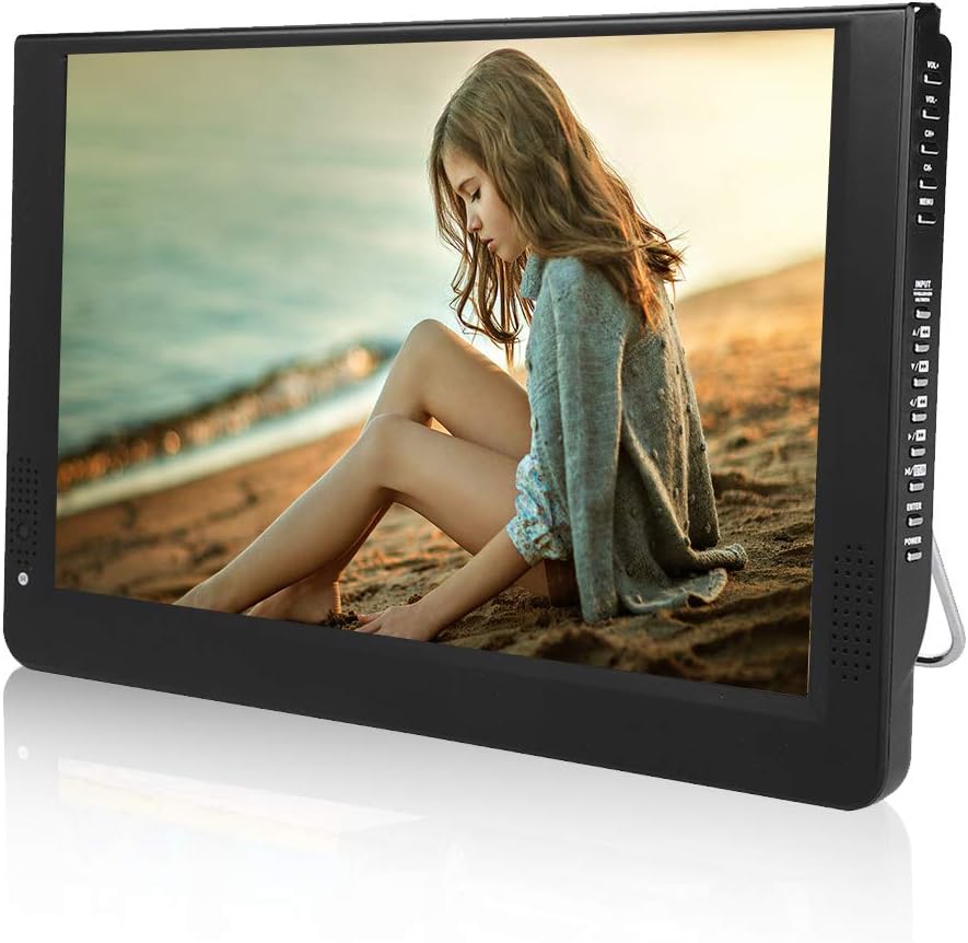 12 Inch Portable Digital LED TV,T/T2 TFT HD Screen Smart TV, with Analog & Digital Television and ATV,16:9 Color Handheld Digital Television for Car,Caravan,Camping,Outdoor, 1500mah Battery