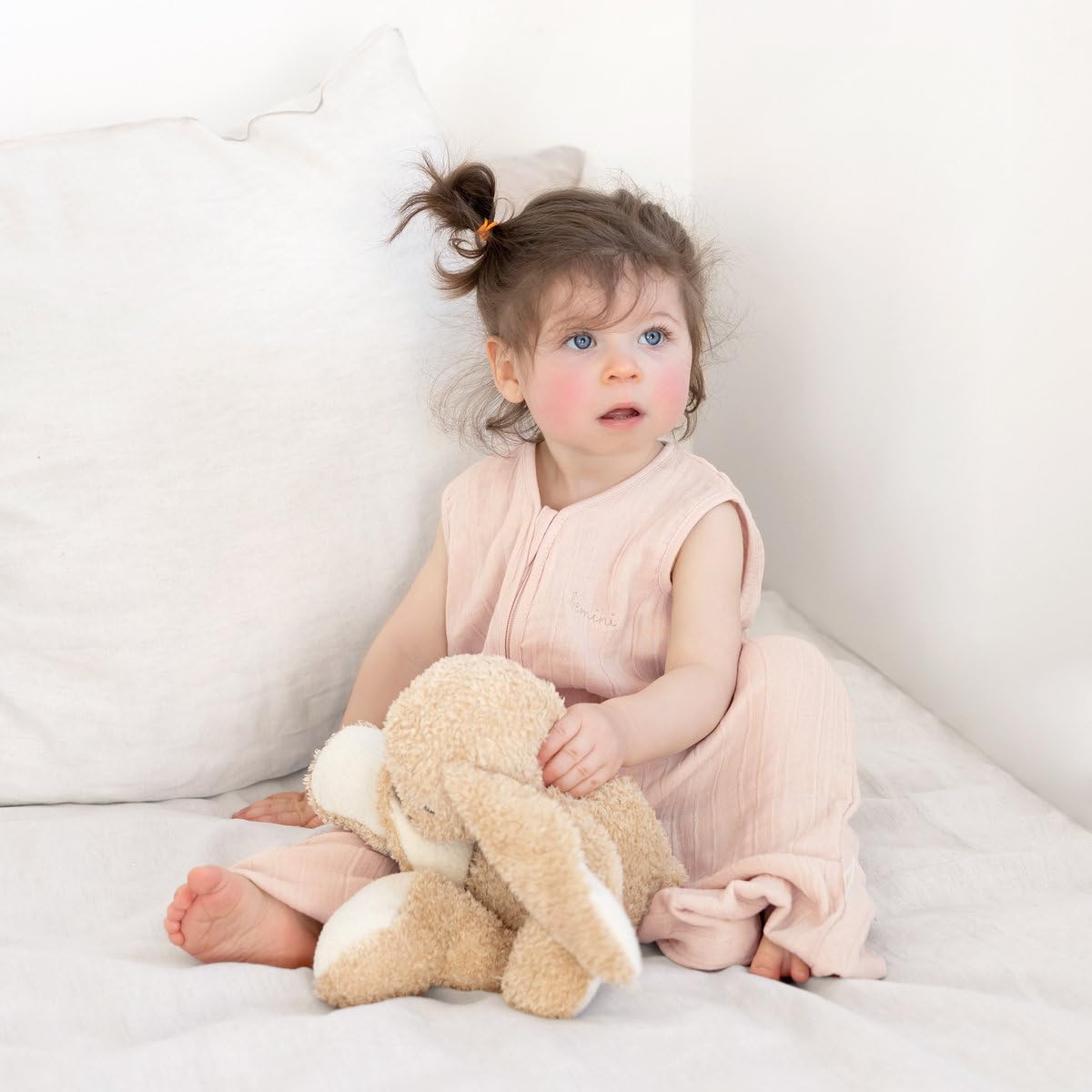 BEMINI Gigoteuse jambes séparables été - TOG 0.5 Gaze douce d'été - Rosa