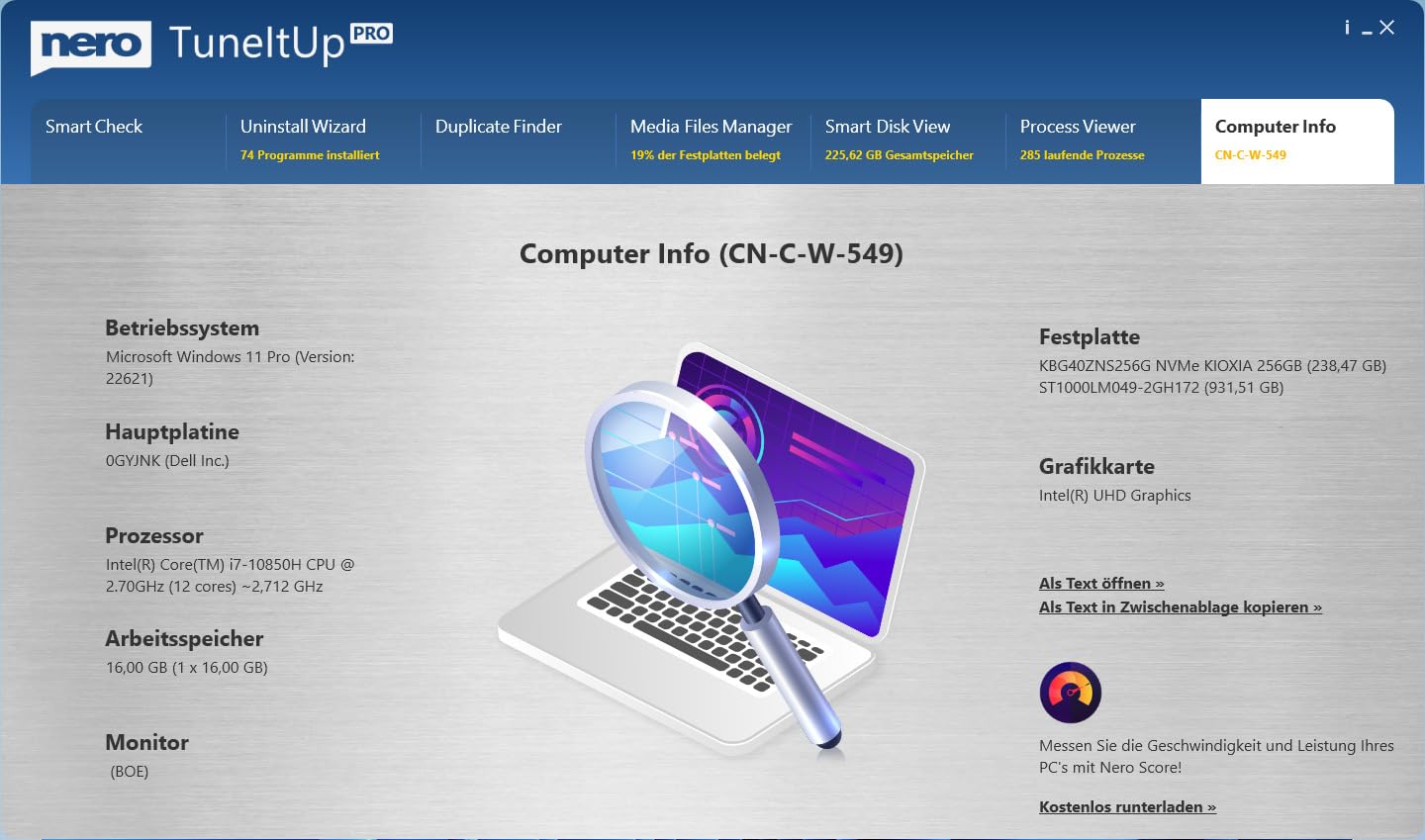 Nero TuneItUp PRO | PC Tuning & Windows Optimierung | PC beschleunigen | Windows schneller starten | Internet-Speed erhöhen | automatische Wächterfunktion | Jahreslizenz | 1 PC | Windows 11/10/8/7