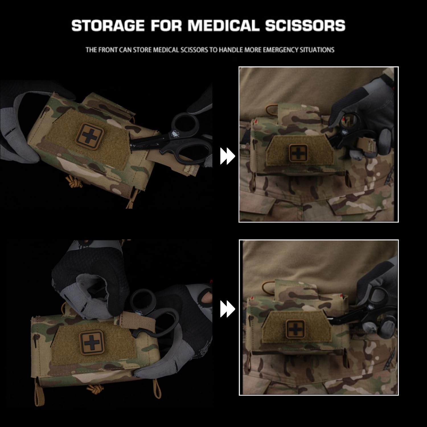 IFAK - Custodia compatta per trauma MOLLE, a sgancio rapido, per airsoft, cintura da combattimento