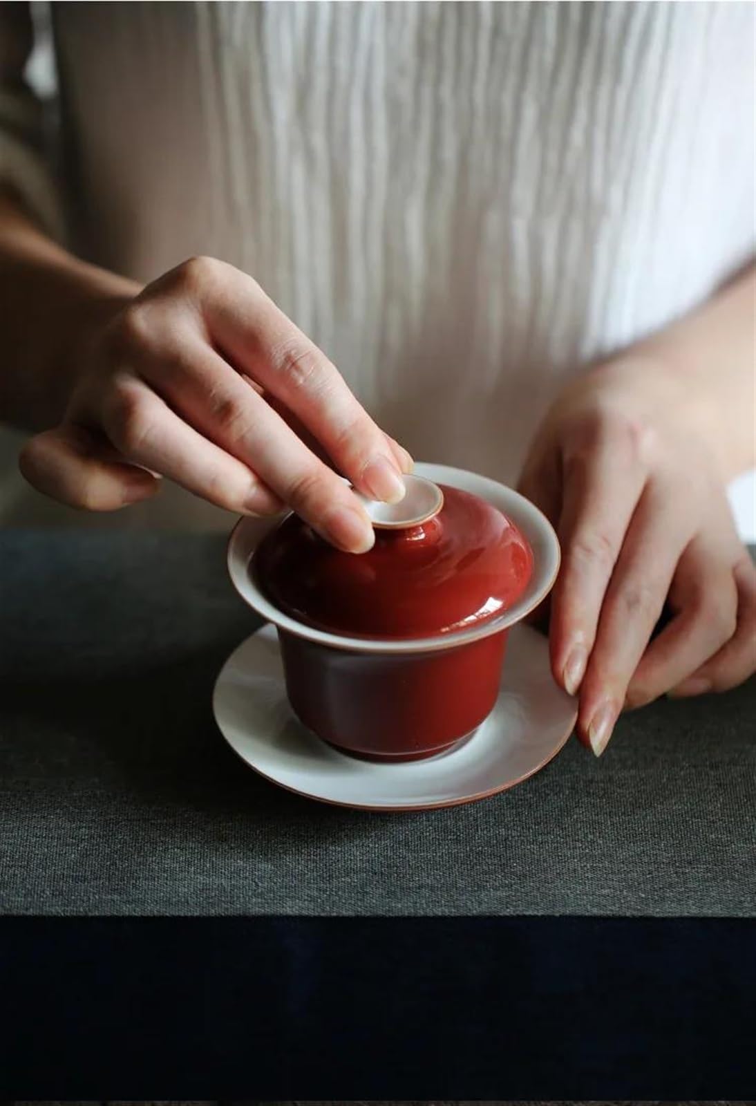 Teekanne, Reise-Teesets, Nachmittagstee-Set (140 ml), Kung-Fu-Teeset, Gaiwan-Tasse, handbemalt, Elegante Teekanne aus Jingdezhen, Wasserkocher, Kaffeetasse, chinesische Teekanne