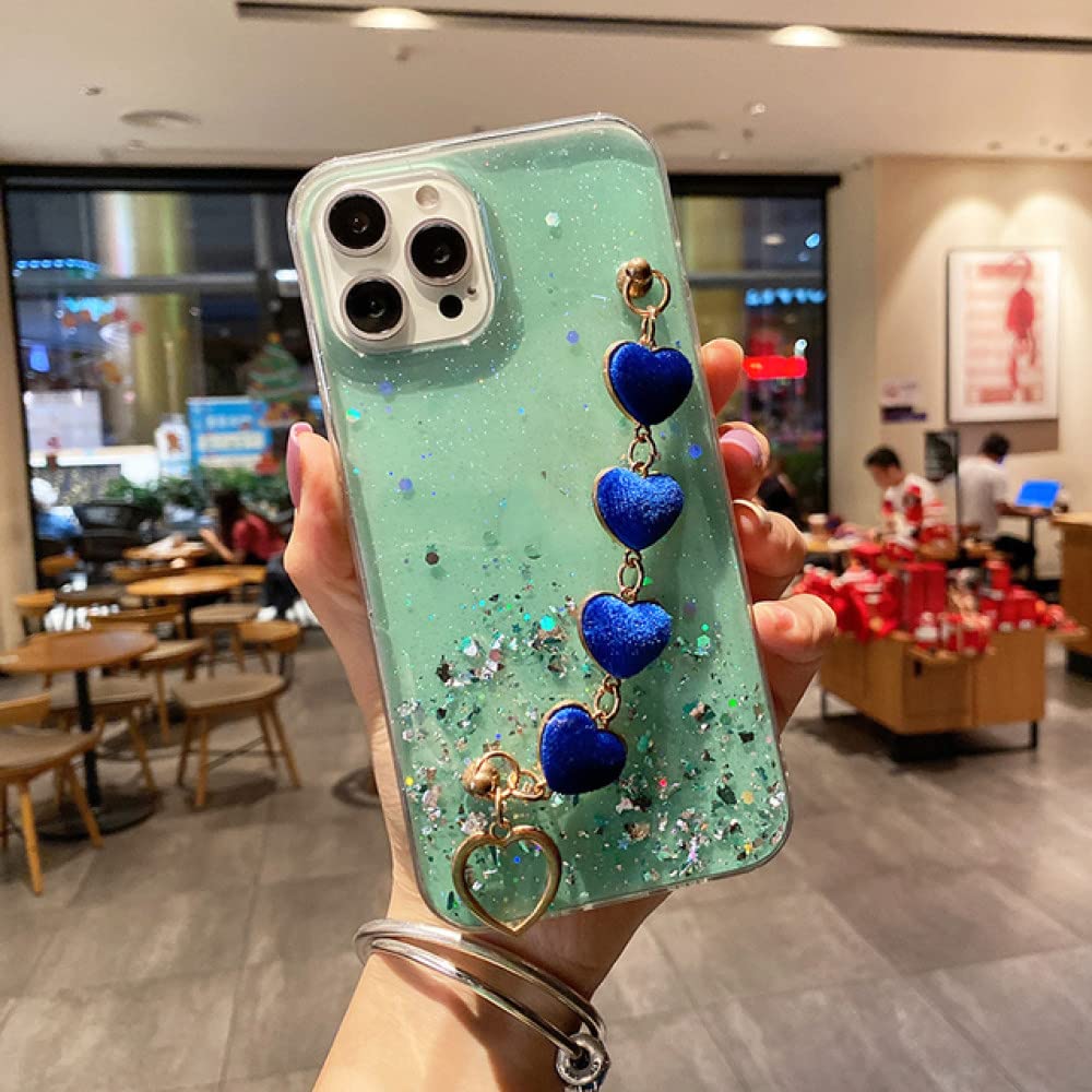 Coque iPhone 12 avec chaîne de poignet pour garder les mains libres en sortie
