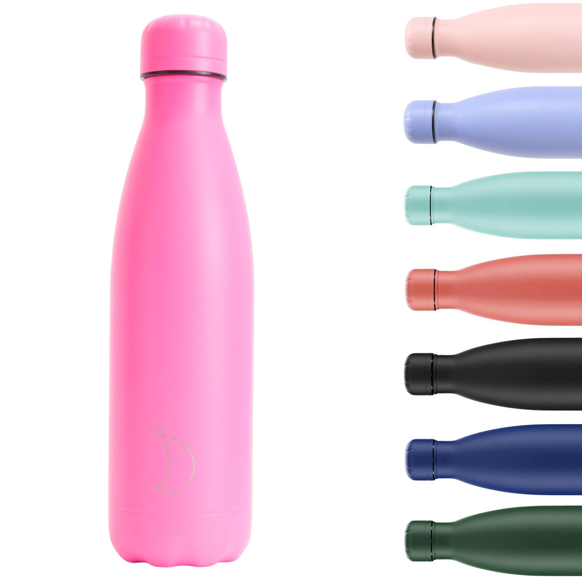Chilly's Original Water Bottle - Vacuum Insulated Stainless Steel Water Bottle, Reusable Thermal Flask for Hot & Cold Drinks - Leak Proof, No Sweat - Fluro Pink, 500ml โ image 1