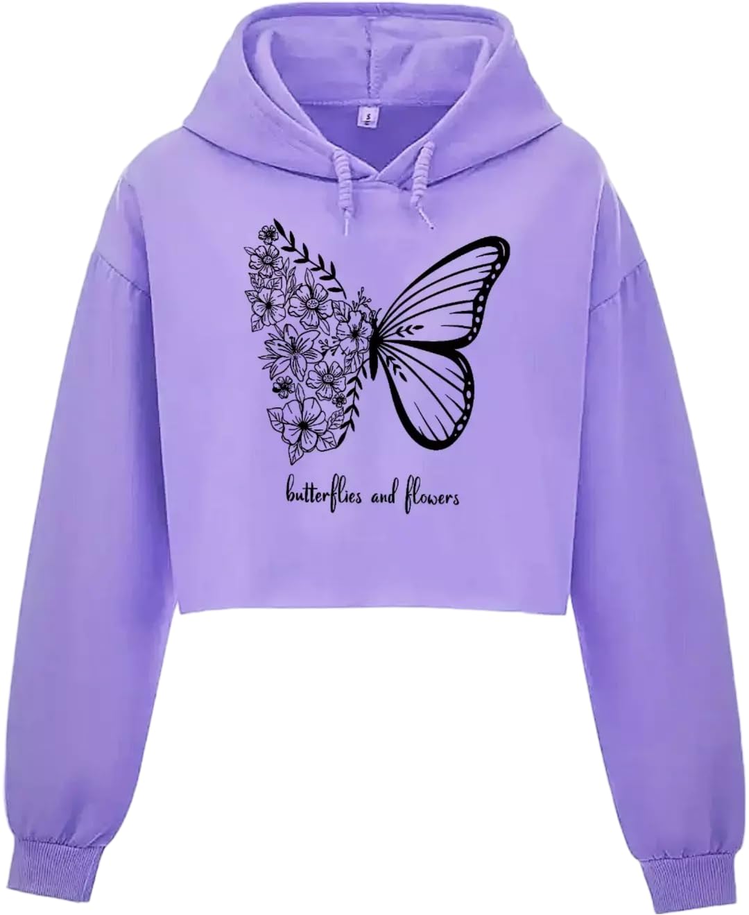 ninfin NinfinWomen and Girls Crop Hoodie,Butterflyninfin,Purple for Winters-picture-51