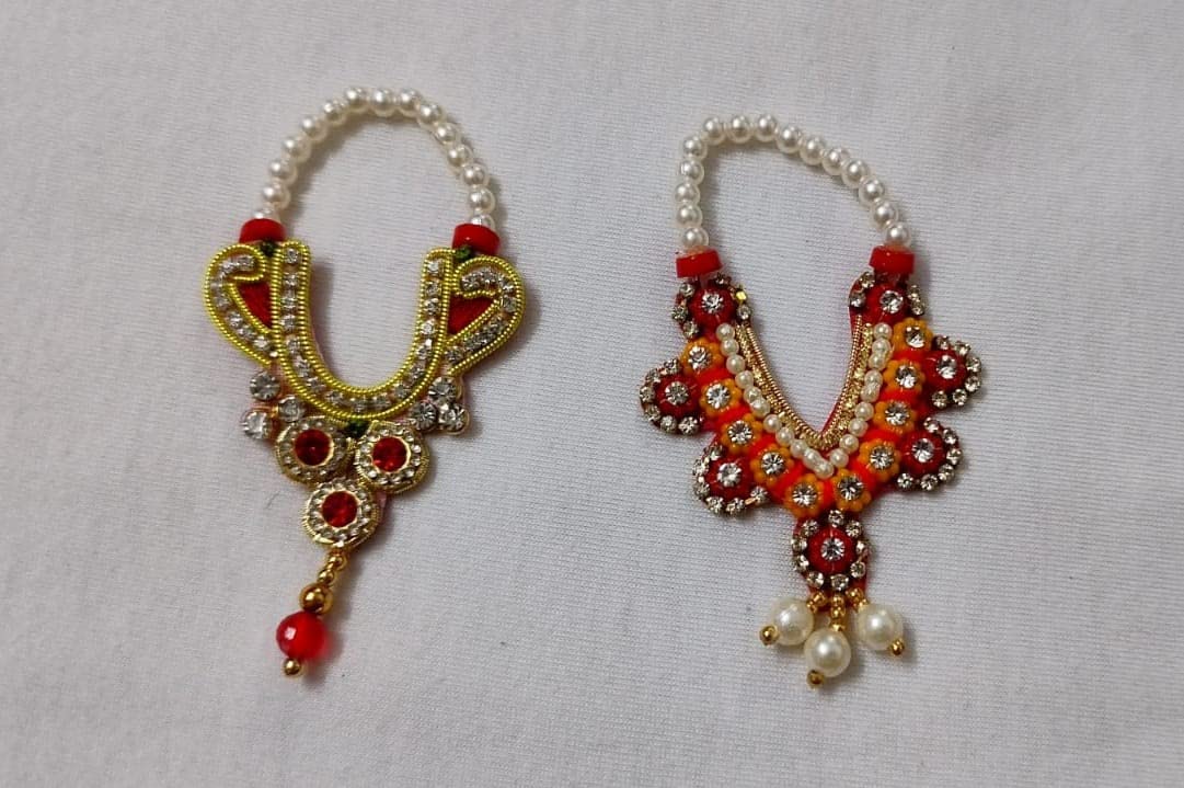 Laddu Gopal Mala/Necklace Heavy zarkan (Pack of 2 Size - Medium 2,3,4)