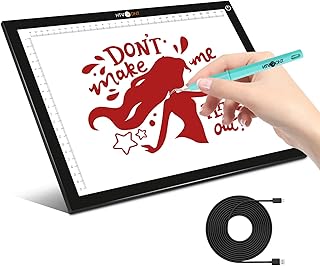 HTVRONT Portable A4 Led Bright Light Pad, Ultra-Thin & Adjustable Luminosity Light Board, USB Powered Black Light Box for Tracing, Weeding Vinyl, Weeding Tool, Diamond Painting, Sketching