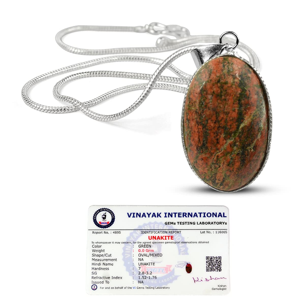 Reiki Crystal ProductsCertified AAA Quality Reiki Healing Stone Pendant Natural Crystal Stone Pendant with Certificate & Metal Chain for Crystal Healing Gemstone (Color : Multi)