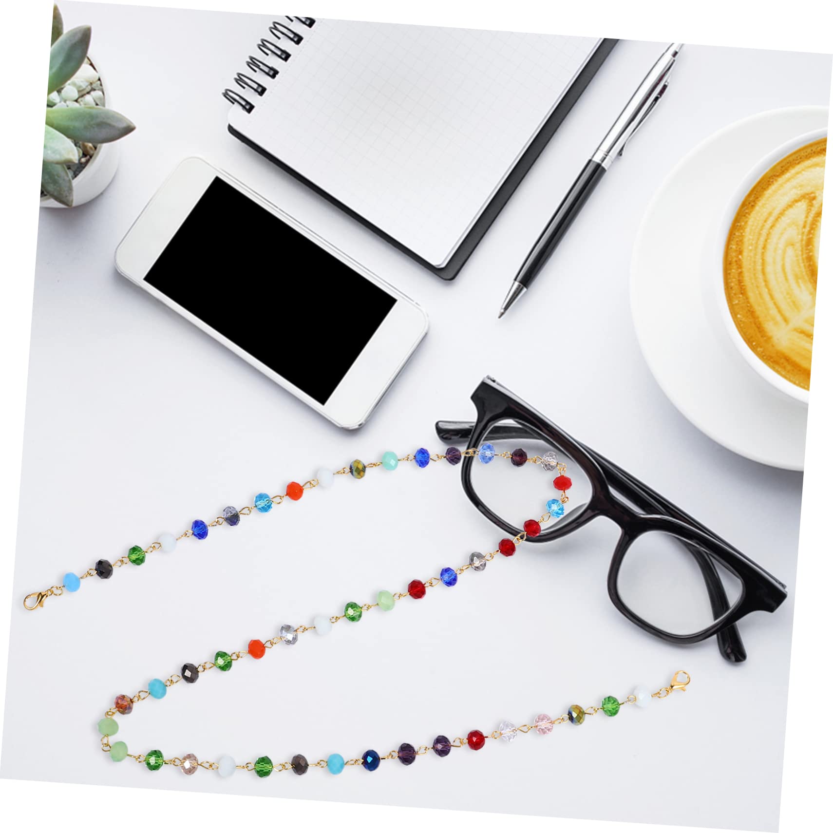 SOIMISS 6 Piezas Collar De Cuentas De Cristal Cadena Para Gafas De Sol Con Cuentas Retenedor De Gafas Collar De Perlas Gafas De Sol Deportivas Glasses Gafas De Perlas Colorful Aleación