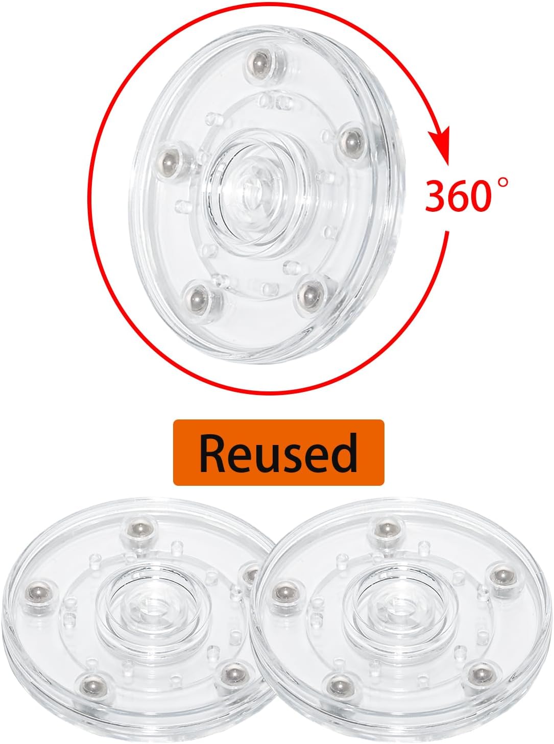 4PCS 3 inch Clear Small Lazy Susan Turntable Mini Lazy Susan Acrylic Ball Bearing Rotating Tray for Spice Rack Table Cake Kitchen Pantry image 3