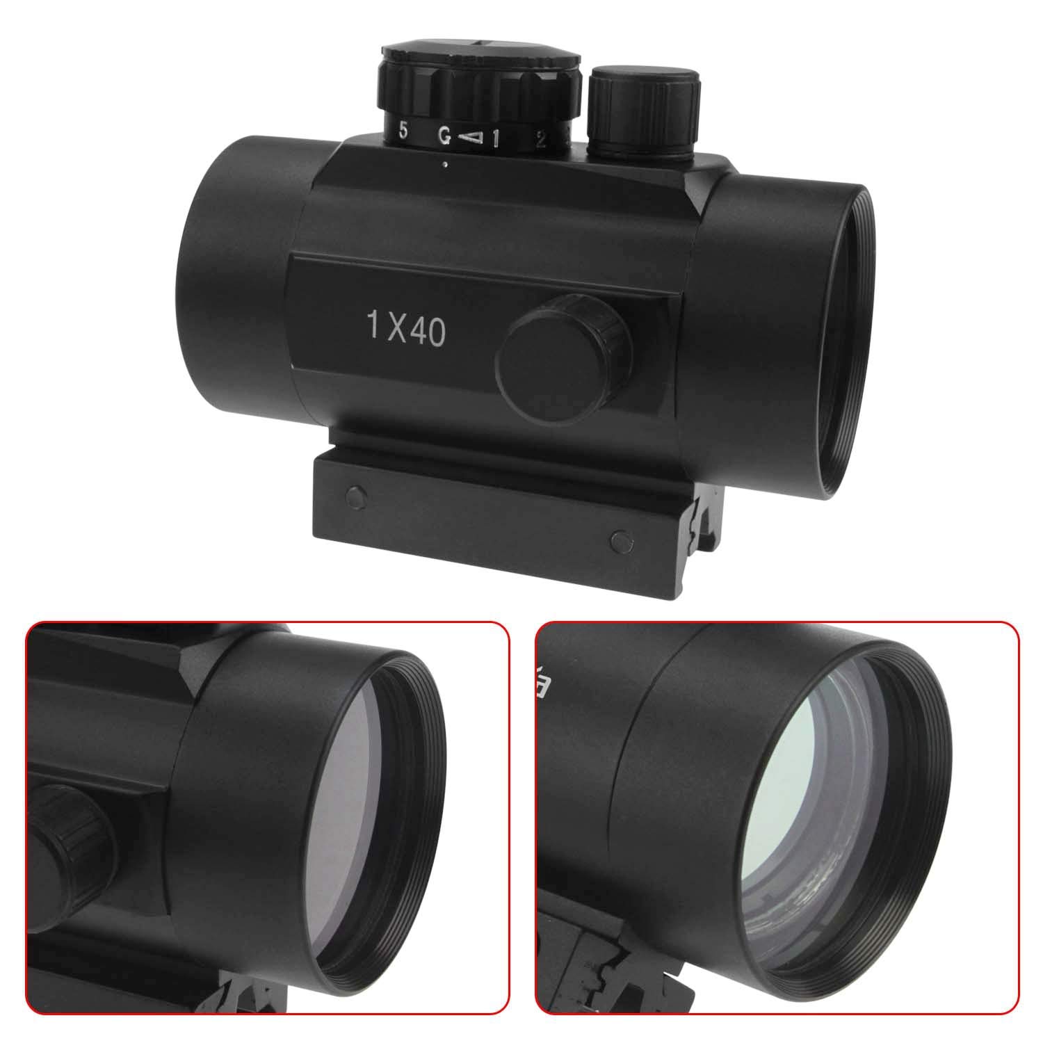 Astromania 1X40RD Tactical Holographic Reflex Red Green Dot Sight Lighted Scope Mount Hunting Optics Riflescopes