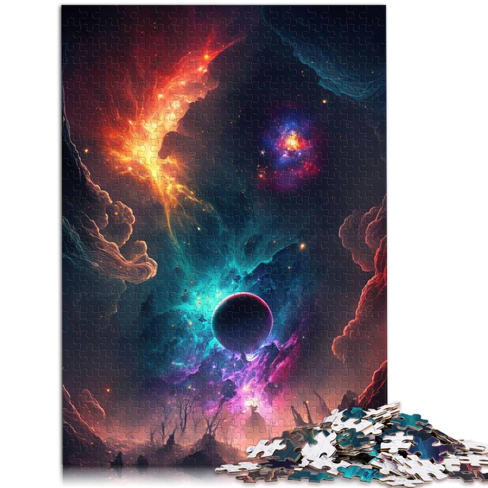 Jigsaw Puzzle for Adults Collapsion of Planets 1000 piece jigsaw puzzle for adults for Adults & Kids Age 12 Up Cardboard Puzzles Staycation Kill time Size: 26x38cm — image 1