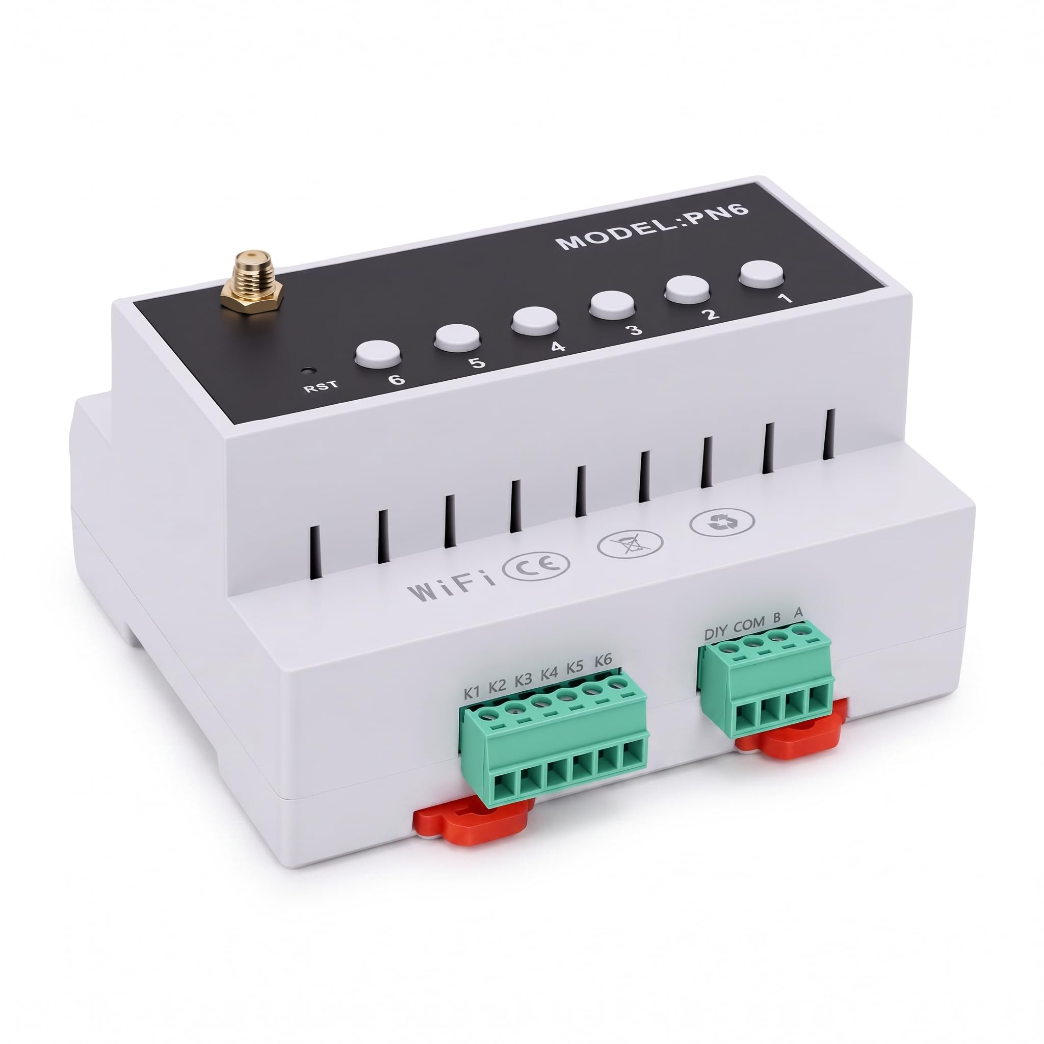 LICAEVEY 6-kanałowy Inteligentny moduł Przełączający Przekaźnika, 16A | Zigbee Tuya WiFi Dużej Mocy z Montażem na Szynie DIN, Obsługa Sterowania Silnikiem do Przodu i do Tyłu