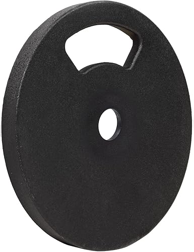 Miniatura 5 de Signature Fitness - Disco de pesas de hierro fundido para entrenamiento de fuerza y levantamiento de pesas, olímpico o estándar Centro de 1 pulgada