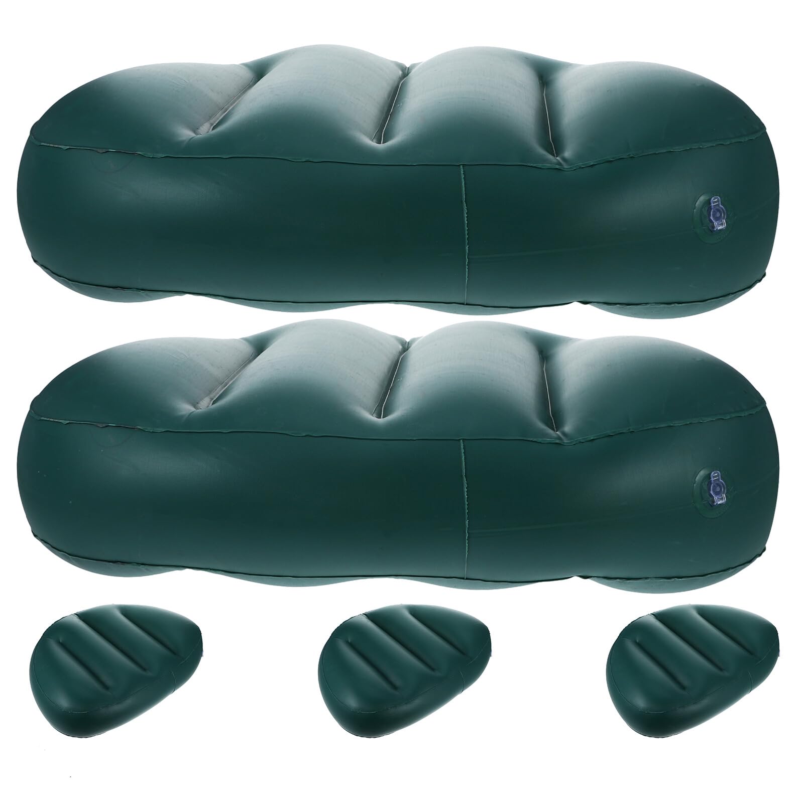 ORFOFE 5 Stück Pack Aufblasbare Kajak Sitzkissen aus PVC Faltbar Schnell Aufblasbar für Angelboote Kanus und Outdoor Wassersport Dunkelgrün